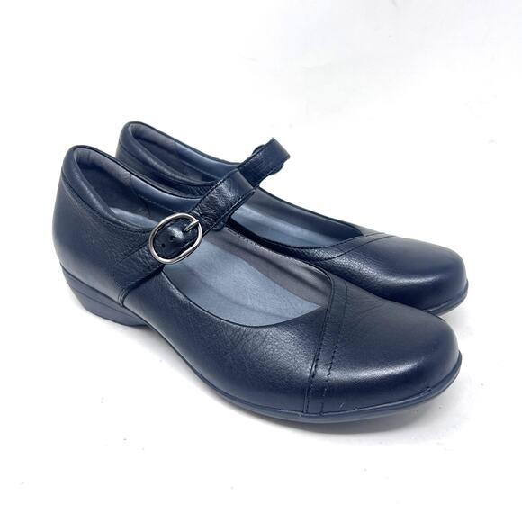 Dansko Fawna 38 Black Leather Mary Jane Women's Size 7.5 - 8 Comfort Shoe - Picture 1 of 9